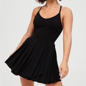 OffLine by Aerie Black Pleated Tennis Exercise Dress Size L